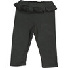 Leggings with Ruffled Waistband, Charcoal - Rompers - 1 - thumbnail