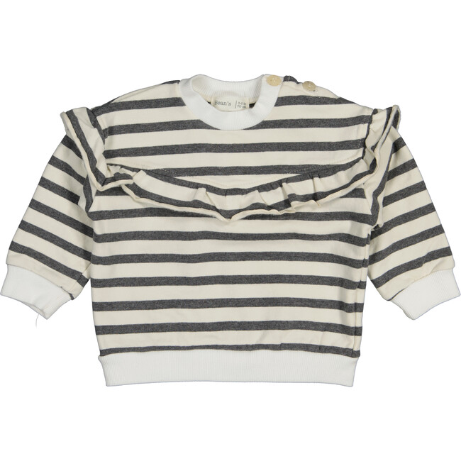 Long Sleeve Sweatshirt with Ruffled detail, Stripes