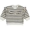 Long Sleeve Sweatshirt with Ruffled detail, Stripes - Sweatshirts - 1 - thumbnail