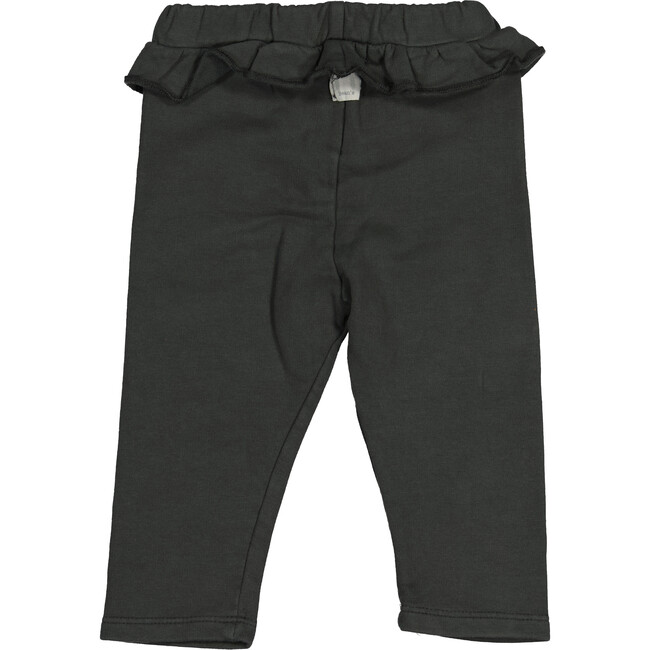 Leggings with Ruffled Waistband, Charcoal - Rompers - 2