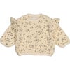 Velvet Sweatshirt with Ruffled Shoulders, Prints - Sweatshirts - 1 - thumbnail