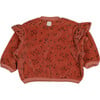 Velvet Sweatshirt with Ruffled Shoulders, Prints - Sweatshirts - 2