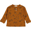 Ribbed Long Sleeve Henley, Farm Print - T-Shirts - 1 - thumbnail