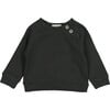 Ribbed Long Sleeve Tee Shirt with Button Detail, Charcoal - T-Shirts - 1 - thumbnail