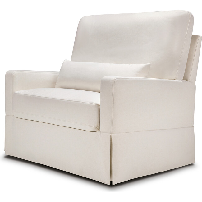Crawford Pillowback Chair & A Half Comfort Swivel Glider, Performance Cream Eco-Weave