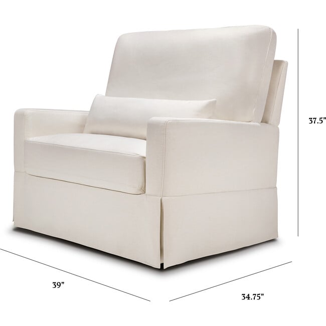 Crawford Pillowback Chair & A Half Comfort Swivel Glider, Performance Cream Eco-Weave - Swivel - 2