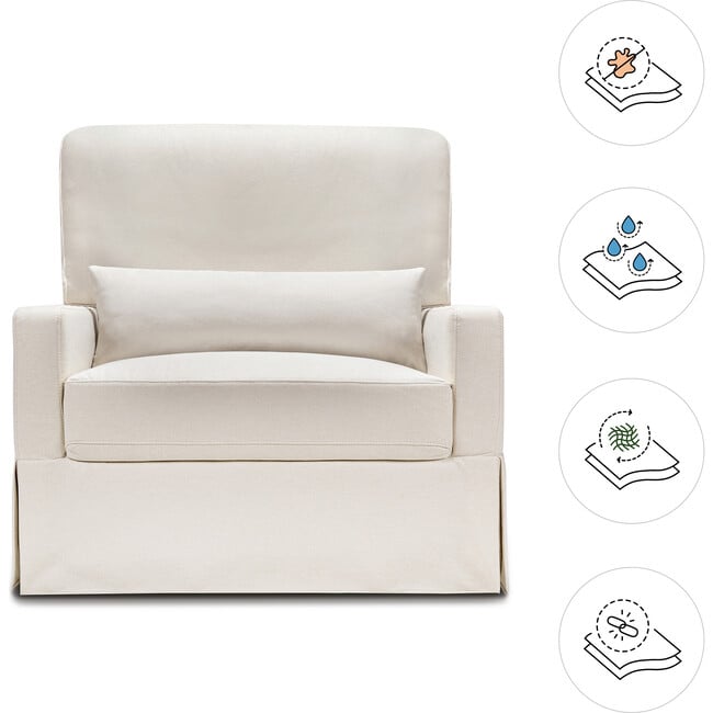 Crawford Pillowback Chair & A Half Comfort Swivel Glider, Performance Cream Eco-Weave - Swivel - 3