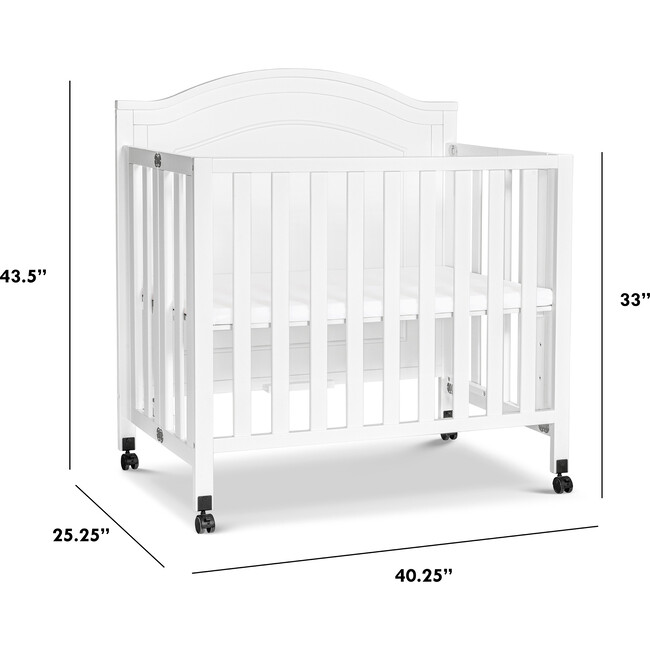 Charlie Folding Portable 3-In-1 Mini Crib, White - Cribs - 4