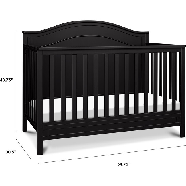 Charlie 4-In-1 Convertible Crib, Ebony - Cribs - 5