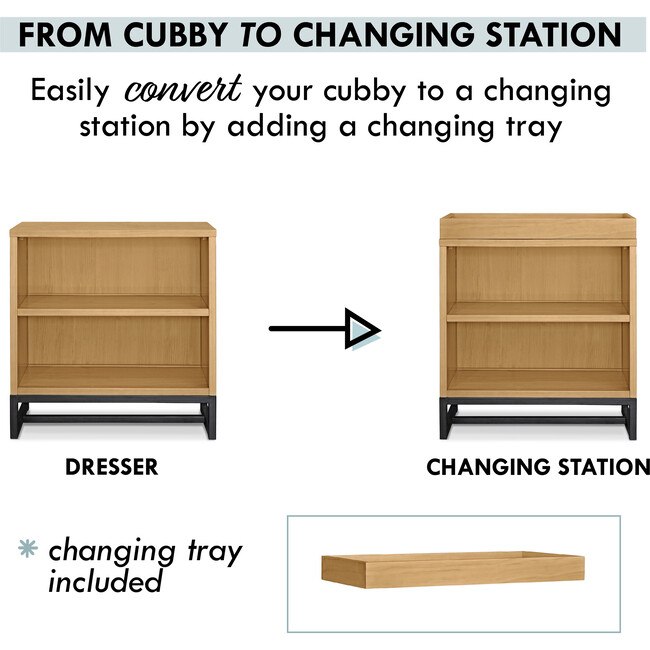 Ryder Convertible Cubby Changer & Bookcase, Honey - Changing Tables - 5
