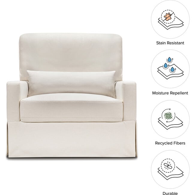 Crawford Pillowback Chair & A Half Comfort Swivel Glider, Performance Cream Eco-Weave - Swivel - 5