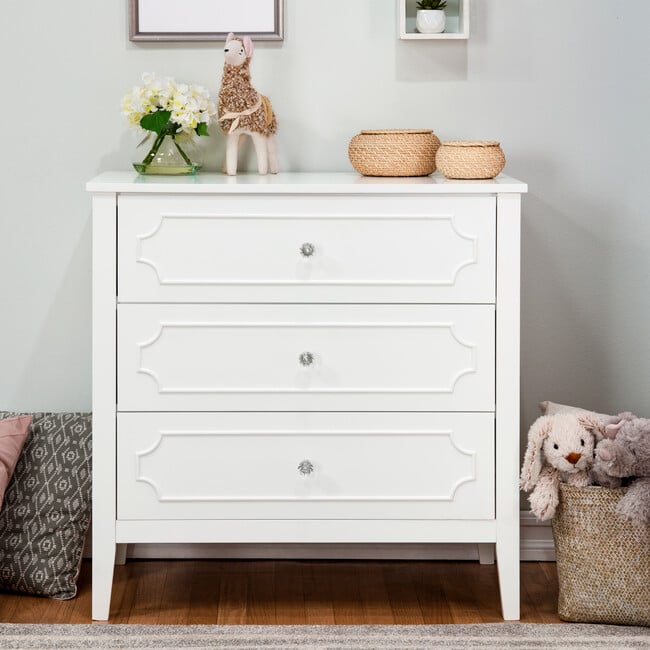 Chloe Regency 3-Drawer Dresser, White - Dressers - 6