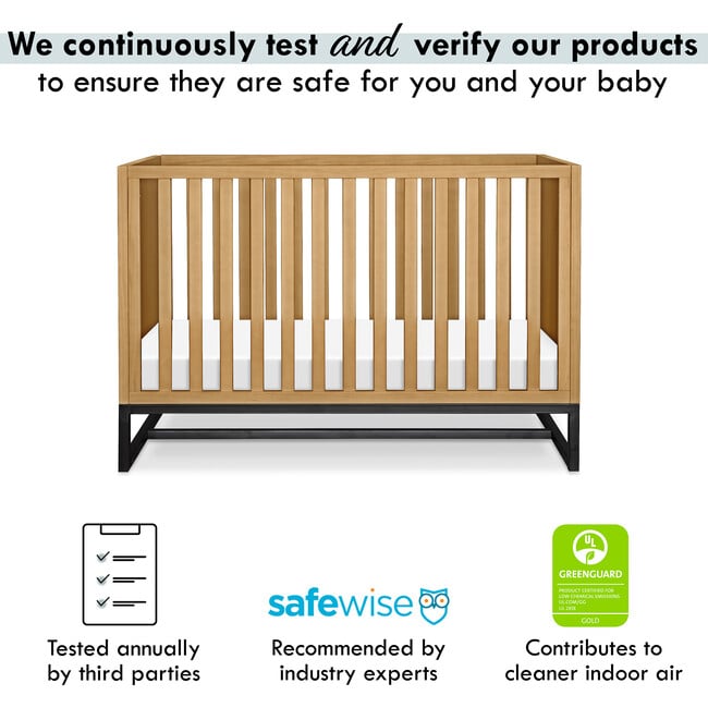 Ryder 3-In-1 Convertible Crib, Honey - Cribs - 6