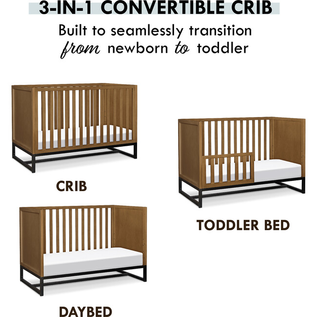 Ryder 3-In-1 Convertible Crib, Walnut - Cribs - 6