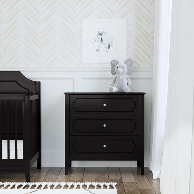 Chloe Regency 3-Drawer Dresser, Ebony - Dressers - 7