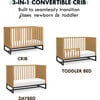 Ryder 3-In-1 Convertible Crib, Honey - Cribs - 8