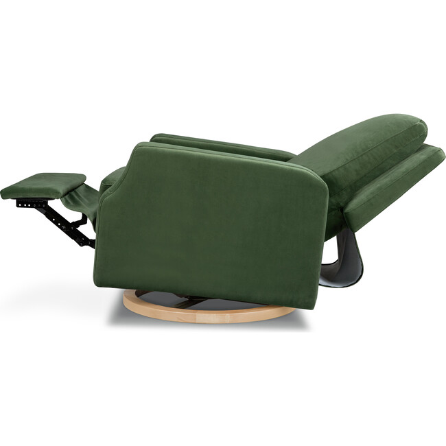 Crewe Recliner & Swivel Glider, Forest Green Velvet With Light Wood Base - Swivel - 8