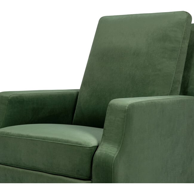 Crewe Recliner & Swivel Glider, Forest Green Velvet With Light Wood Base - Swivel - 9