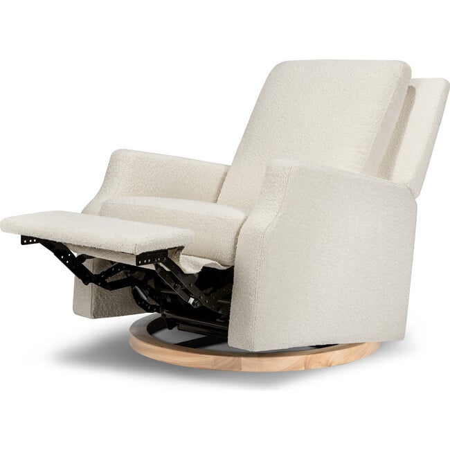 Crewe Recliner & Swivel Glider, Ivory Boucle With Light Wood Base - Swivel - 8