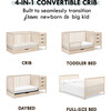 Colby 4-In-1 Convertible Crib & Changer Combo, Washed Natural - Cribs - 2