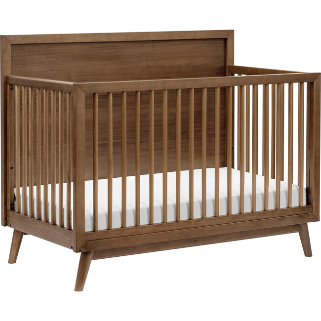 Palma 4-In-1 Convertible Crib With Toddler Bed Conversion Kit, Natural Walnut