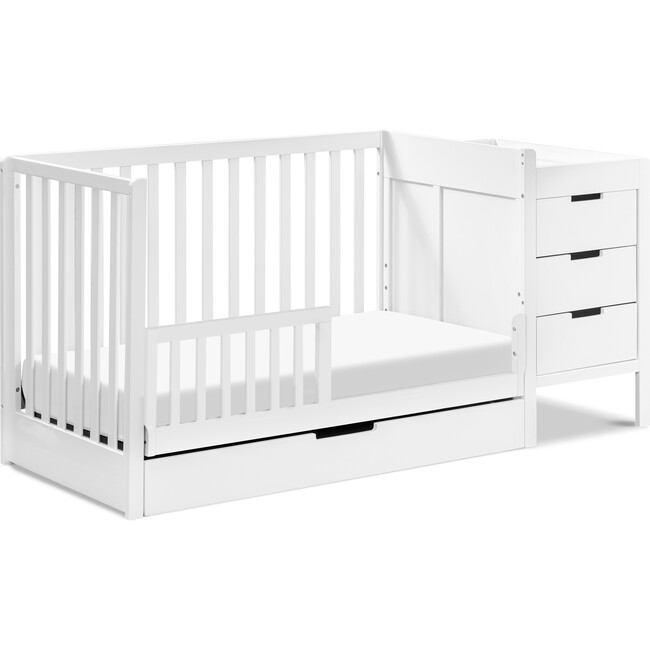 Colby 4-In-1 Convertible Crib & Changer Combo, White - Cribs - 4