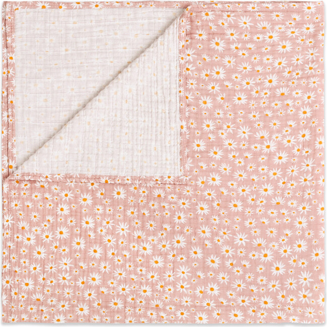 Organic Muslin Cotton Swaddle, Daisy - Swaddles - 2