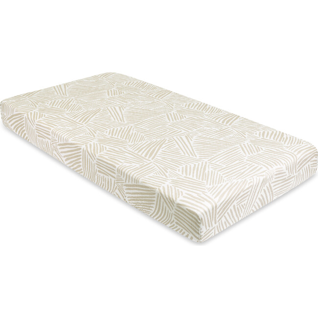 Organic Muslin Cotton Crib Sheet, Oat Stripe