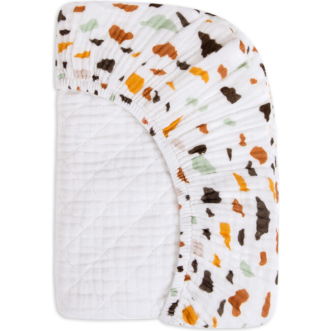 Organic Muslin Cotton Quilted Changing Pad Cover, Terrazzo - Changing Pads - 3