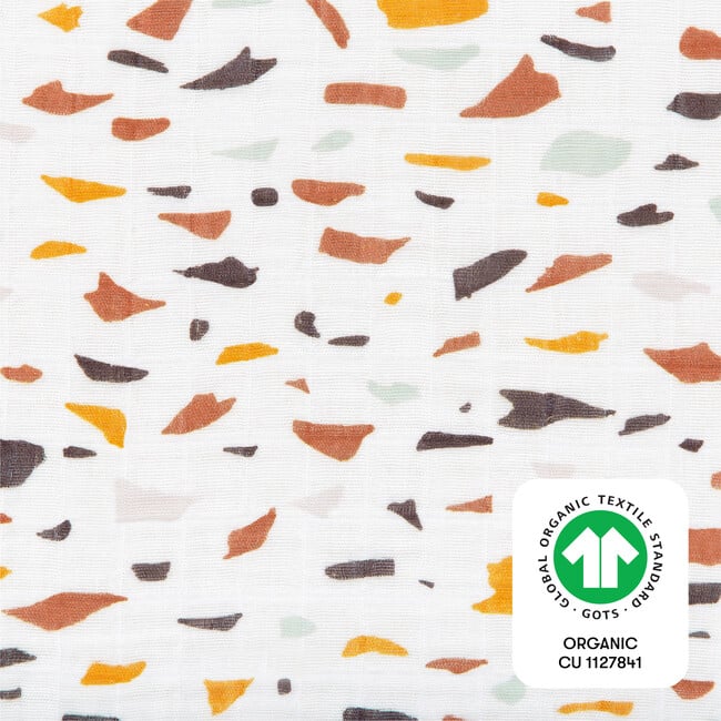 Organic Muslin Cotton Mini Crib Sheet, Terrazzo - Crib Sheets - 6