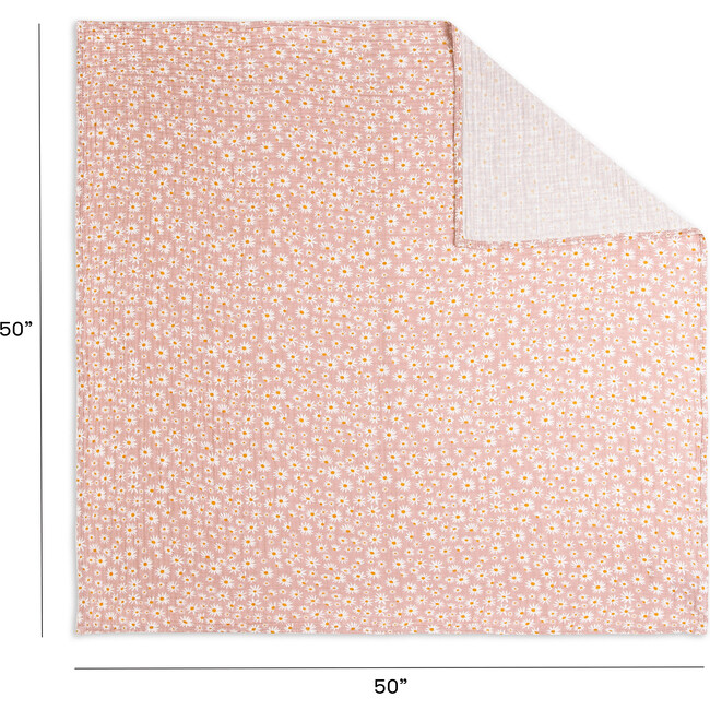 Organic Muslin Cotton Swaddle, Daisy - Swaddles - 7