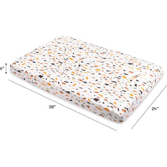 Organic Muslin Cotton Mini Crib Sheet, Terrazzo - Crib Sheets - 8