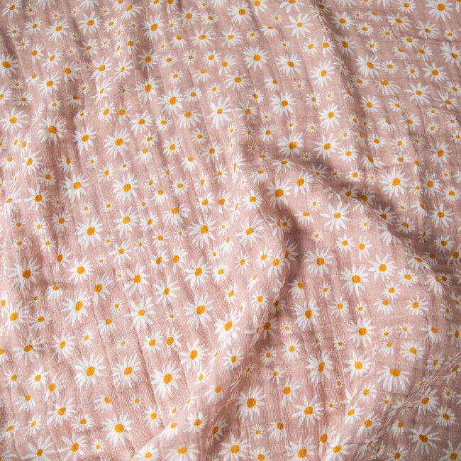 Organic Muslin Cotton Swaddle, Daisy - Swaddles - 8
