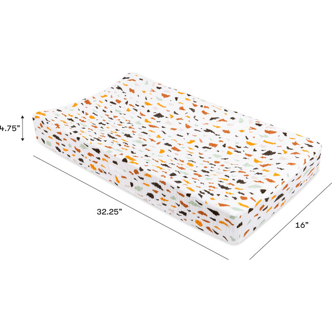 Organic Muslin Cotton Quilted Changing Pad Cover, Terrazzo - Changing Pads - 7