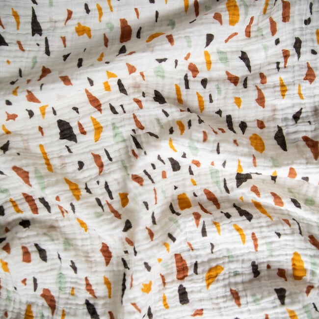 Organic Muslin Cotton Swaddle, Terrazzo - Swaddles - 8