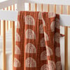 Organic Muslin Cotton Swaddle, Terracotta Rainbow - Swaddles - 8