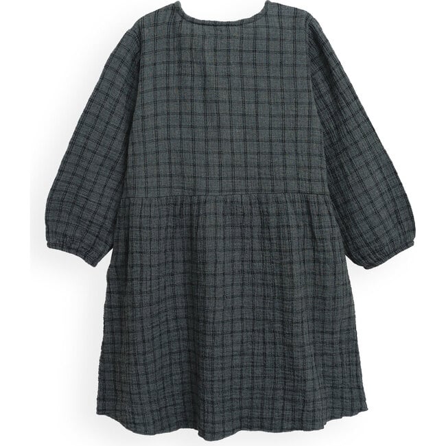 Dress, Charcoal, Checked - Dresses - 2