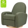 Nami Electronic Recliner & Swivel Glider Recliner With Usb Port, Olive With Light Wood Base - Swivel - 2