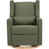 Kiwi Electronic Recliner & Swivel Glider With Usb Port, Olive Boucle With Light Wood Base - Swivel - 3