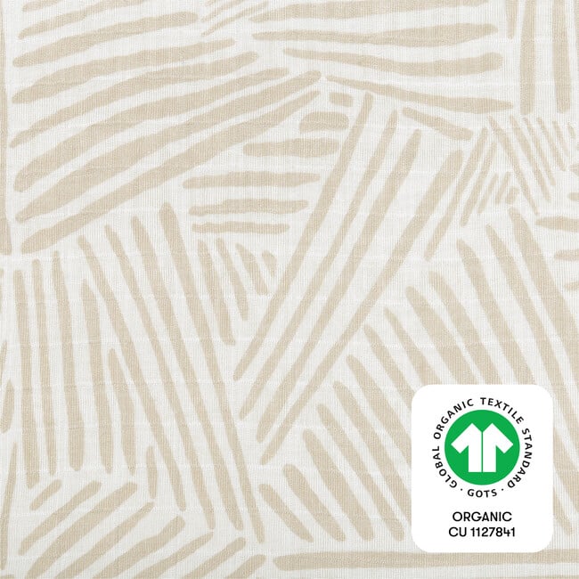 Organic Muslin Cotton 3-Layer Quilt, Oat Stripe - Quilts - 6