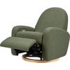 Nami Electronic Recliner & Swivel Glider Recliner With Usb Port, Olive With Light Wood Base - Swivel - 4