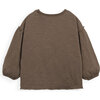 Long Sleeve Tee Shirt, Balloon Sleeves, Brown - T-Shirts - 2