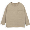 Long Sleeve Tee Shirt, Beige - T-Shirts - 1 - thumbnail