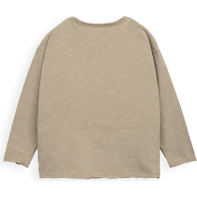 Long Sleeve Tee Shirt, Beige - T-Shirts - 2
