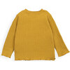 Ribbed Long Sleeve Tee Shirt, Mustard - T-Shirts - 2
