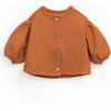 Cardigan, Balloon Sleeve, Rust - Cardigans - 1 - thumbnail