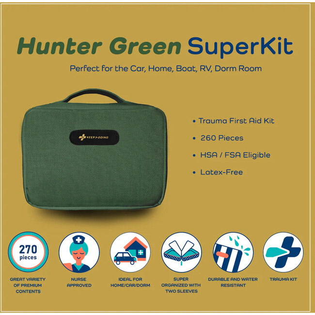 KeepGoing SuperKit, HunterGreen - First Aid Kits - 5