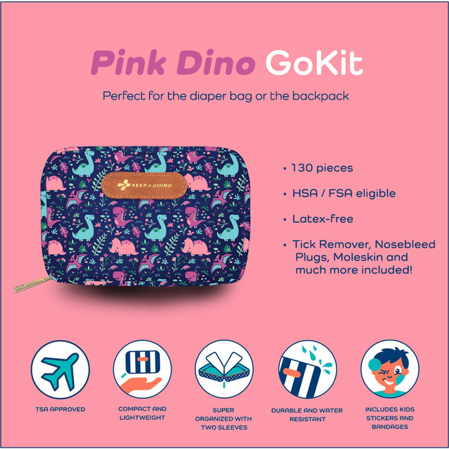 KeepGoing GoKit, PinkDino - First Aid Kits - 5
