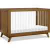 Otto 3-In-1 Convertible Crib, Walnut & Acrylic - Cribs - 1 - thumbnail