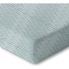 Organic Print Crib Sheet, Green And White Stripes - Crib Sheets - 1 - thumbnail